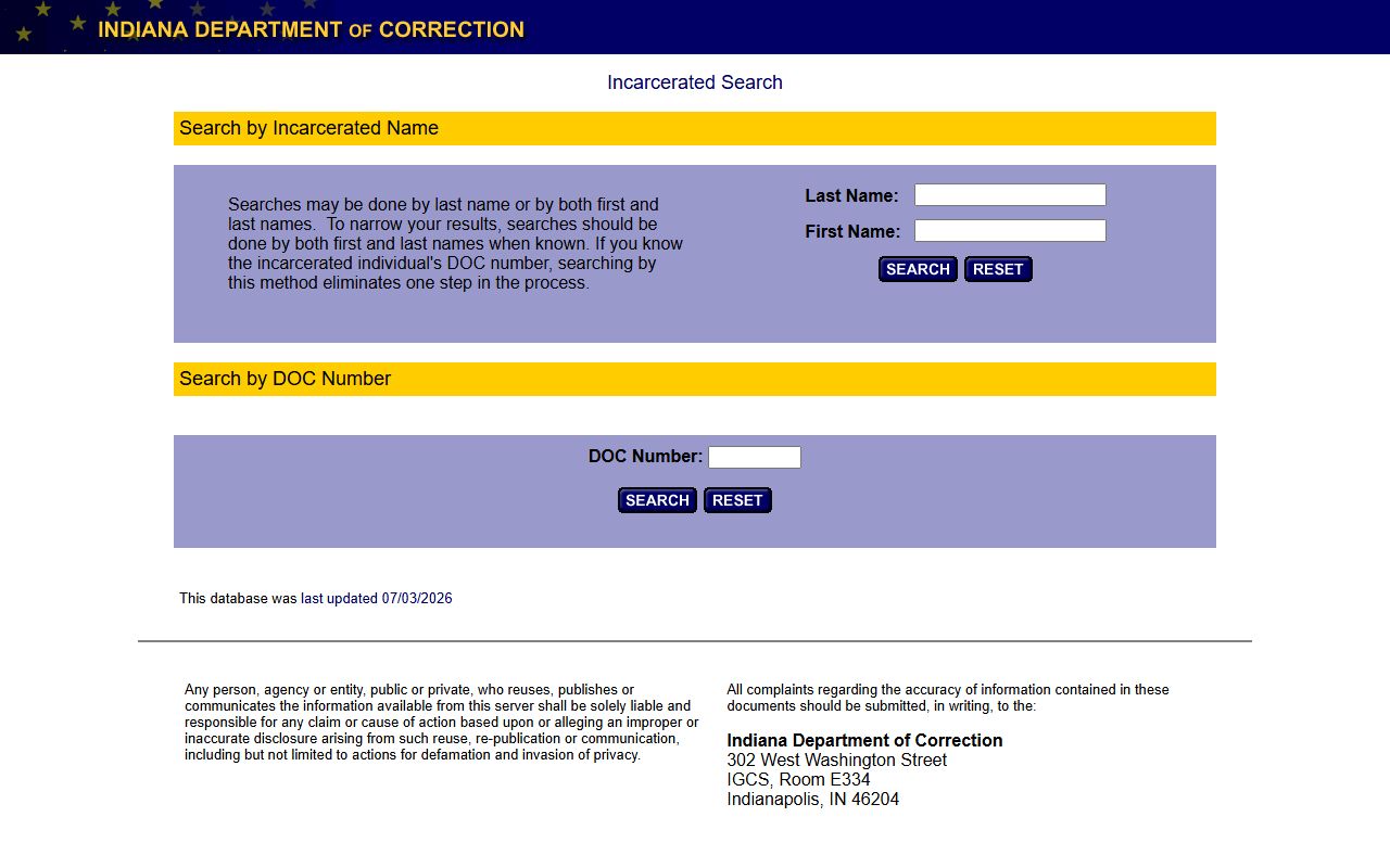 Boone County court records Indiana DOC offender search