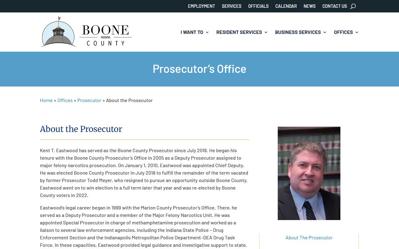 Boone County criminal court records prosecutor biography