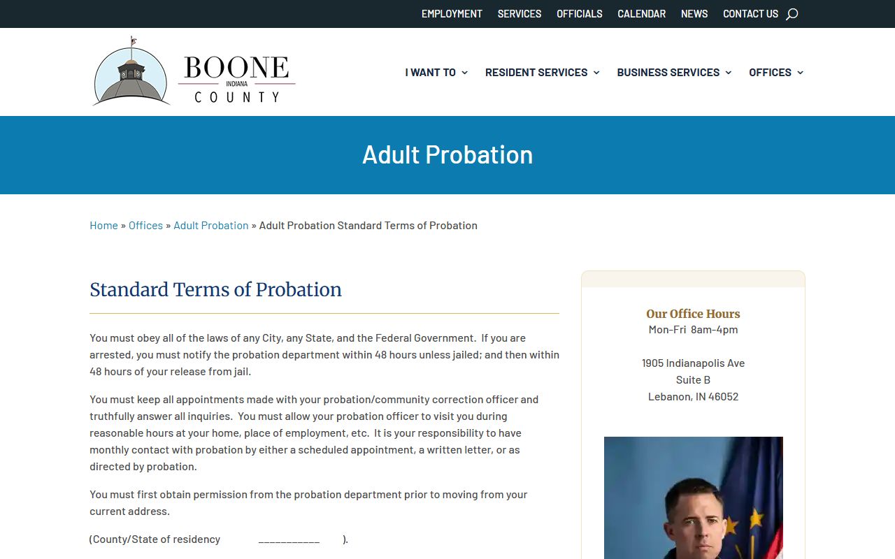 Boone County criminal court records probation standard terms