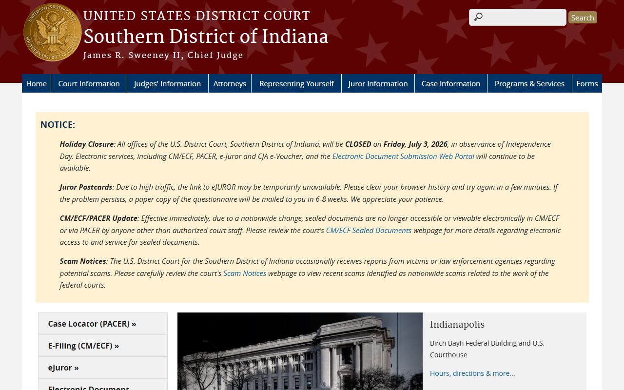 Boone County court records Southern District of Indiana federal court source