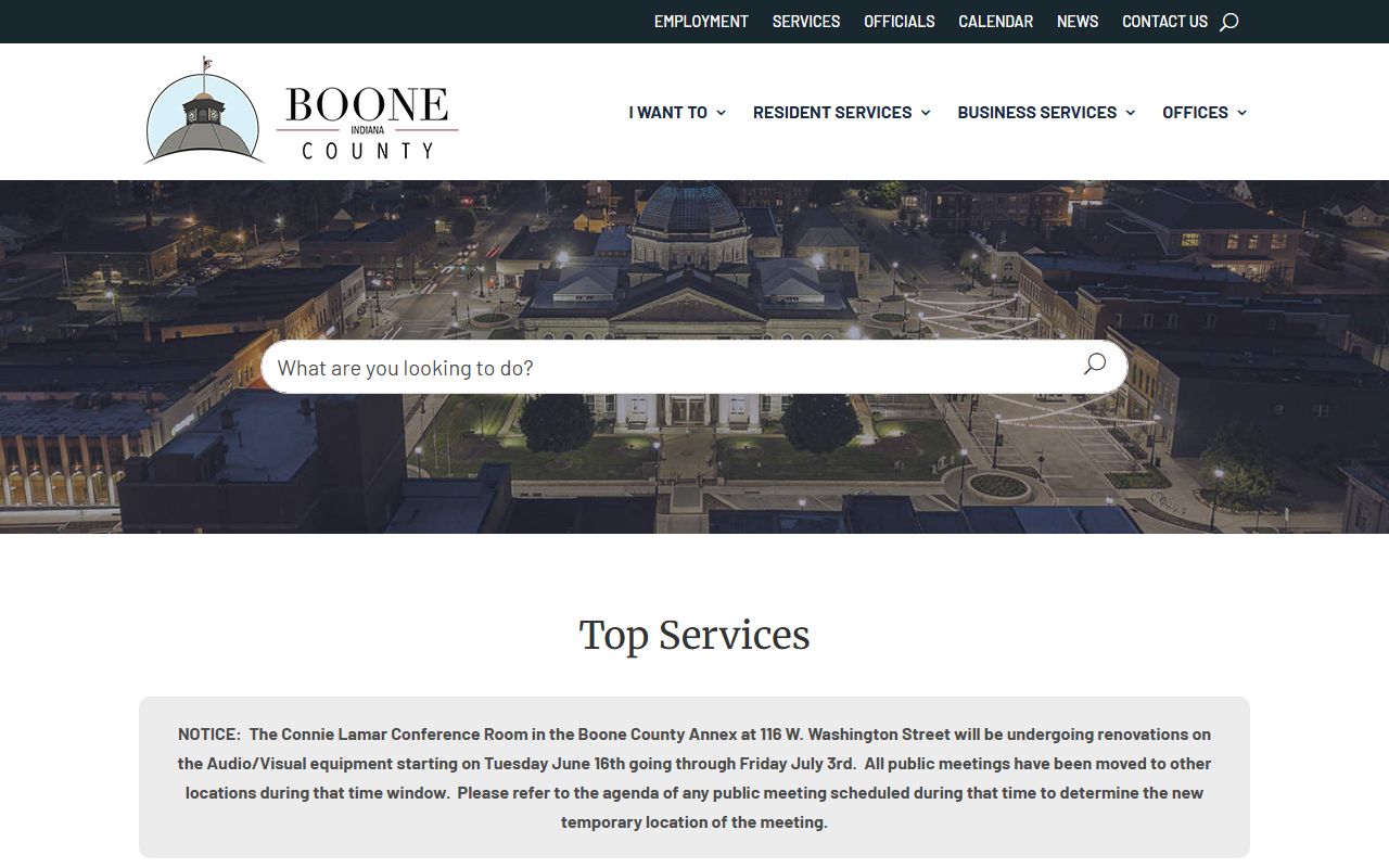 Boone County court records government homepage