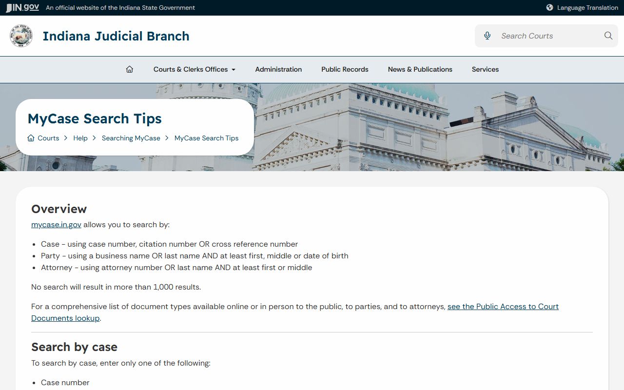 Boone County court records MyCase search tips