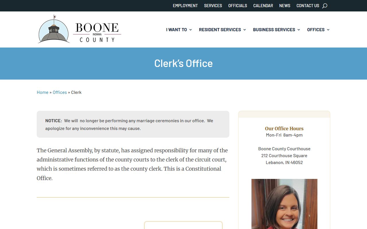 Boone County court records County Clerk office