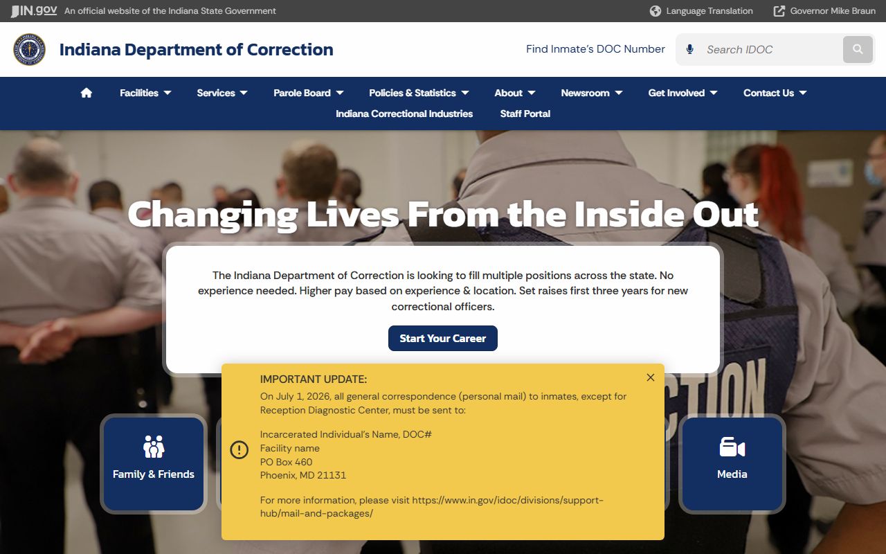 Boone County inmate records Indiana Department of Correction