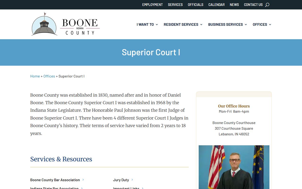 Boone County probate records Superior Court I probate jurisdiction